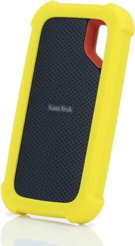 LEFXMOPHY Case Cover Replacement for SanDisk Extreme Portable New Generation SDSSDE61 500GB 1TB 2TB 4TB External SSD, E61 Soft Silicone Portective Skin Sleeve, Black in Saudi Arabia