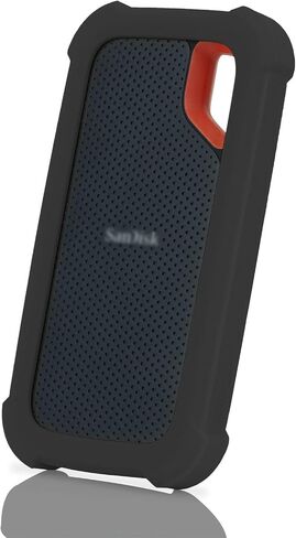 LEFXMOPHY Case Cover Replacement for SanDisk Extreme Portable New Generation SDSSDE61 500GB 1TB 2TB 4TB External SSD, E61 Soft Silicone Portective Skin Sleeve, Black in Saudi Arabia