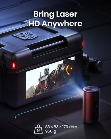 NEBULA Anker Capsule 3 Laser Transformers SE 1080p، ذكي، Wi-Fi، جهاز عرض صغير، جهاز عرض محمول، Dolby Digital، جهاز عرض ليزر، تركيز تلقائي، صورة 120 بوصة، بطارية مدمجة (متجددة) in Kuwait