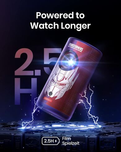 NEBULA Anker Capsule 3 Laser Transformers SE 1080p، ذكي، Wi-Fi، جهاز عرض صغير، جهاز عرض محمول، Dolby Digital، جهاز عرض ليزر، تركيز تلقائي، صورة 120 بوصة، بطارية مدمجة (متجددة) in Kuwait