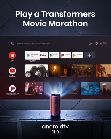 NEBULA Anker Capsule 3 Laser Transformers SE 1080p، ذكي، Wi-Fi، جهاز عرض صغير، جهاز عرض محمول، Dolby Digital، جهاز عرض ليزر، تركيز تلقائي، صورة 120 بوصة، بطارية مدمجة (متجددة) in Kuwait