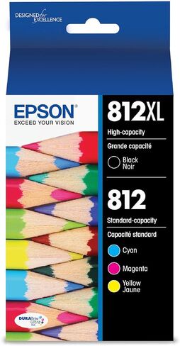 مجموعة خرطوشة حبر Epson 812 DURABrite Ultra ذات سعة عالية باللون الأسود والألوان وخرطوشة حبر سماوي 812 DURABrite Ultra عالية السعة باللون السماوي (T812XL220-S) in Kuwait