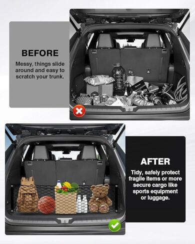 Karltys Trunk Cargo Net لـ 2020-2024 Kia ​​Telluride Accessories نمط المغلف شبكة البضائع الخلفية القابلة للتمدد من النايلون المرن شبكة تخزين منظم in Kuwait