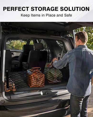Karltys Trunk Cargo Net لـ 2020-2024 Kia ​​Telluride Accessories نمط المغلف شبكة البضائع الخلفية القابلة للتمدد من النايلون المرن شبكة تخزين منظم in Kuwait