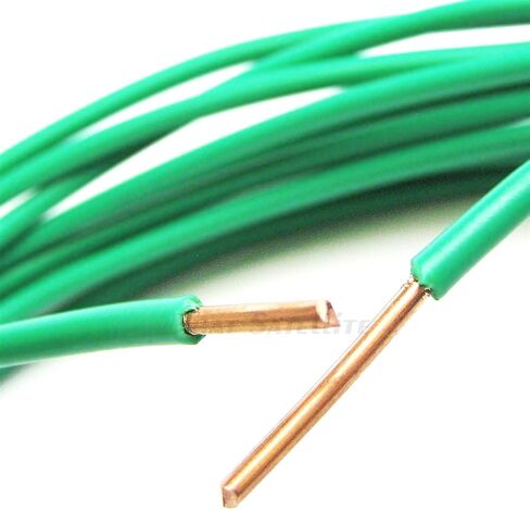 Pure Solid Bare Copper Grounding Wire, 10 AWG Core (#10 Gauge), THHN PVC Jacket, Made in USA, Satellite Antenna Electrical Surge Ground Protection Earth Wire (5 feet, Green) in Saudi Arabia