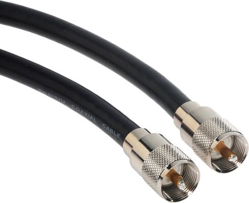 Amphenol CO-213UHFMX20-010 Black RG213 UHF PL-259 Coaxial Cable, 50 Ohm, Male to Male, 10' in Saudi Arabia