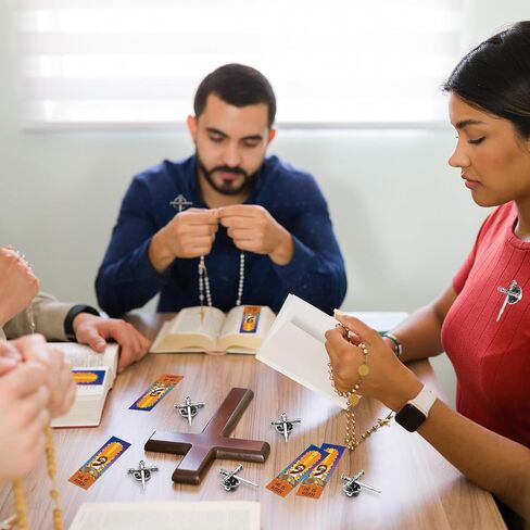 60 مجموعة من الإشارات المرجعية لعيد الفصح مع دبوس متقاطع ديني ودبابيس متقاطعة صغيرة ودبابيس مسيحية لكنيسة عيد الفصح واللوازم المدرسية يوم الأحد هدية قسيس مسيحي in Kuwait