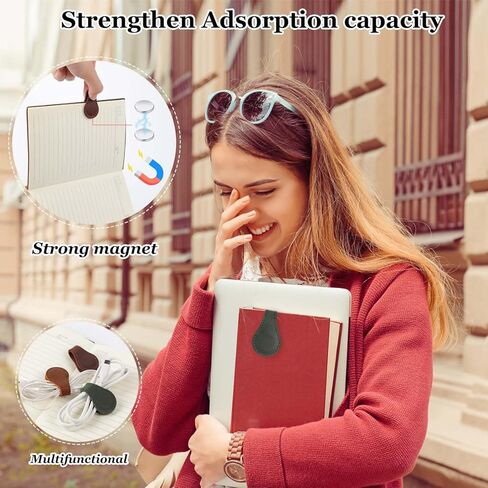 3 قطع من الإشارات المرجعية الجلدية المغناطيسية المخصصة، حامل الإشارات المرجعية الجلدية الرجعية، لمحبي الكتب، والقراء، والسيدات والأطفال، وهدايا التخرج لزملاء الدراسة (3 ألوان) in Kuwait