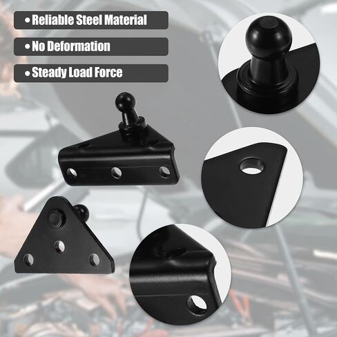 X AUTOHAUX 2 Set 10mm Ball Studs Mounting Brackets for Gas Strut Shock Spring Prop Lift Support with 8 Screws Angled Type Flat Type Black in Saudi Arabia