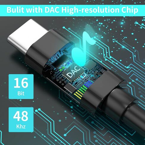 USB C to 3.5mm Audio Aux Jack Cable,[MFi Certified] Aux Cord for iPhone 15,Type C to 3.5mm Headphone Car Stereo Cord Compatible with iPhone15/15 Plus /15 Pro Max,iPad Pro to Car,Speakers(Black/3.3FT) in Saudi Arabia