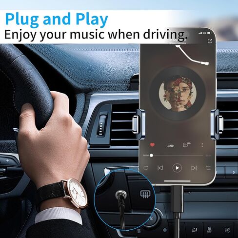 USB C to 3.5mm Audio Aux Jack Cable,[MFi Certified] Aux Cord for iPhone 15,Type C to 3.5mm Headphone Car Stereo Cord Compatible with iPhone15/15 Plus /15 Pro Max,iPad Pro to Car,Speakers(Black/3.3FT) in Saudi Arabia