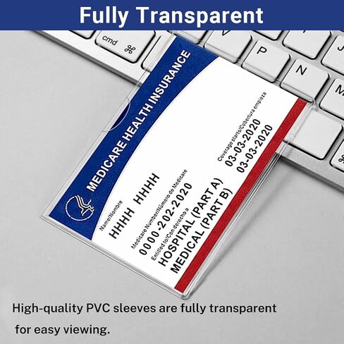 20 حزمة جديدة من حامل بطاقات الرعاية الطبية وأكمام واقية شفافة من مادة PVC الناعمة المقاومة للماء وواقي بطاقة الضمان الاجتماعي وحامل بطاقات بلاستيكي لمحفظة واحدة لبطاقات العمل وبطاقات الهوية وبطاقة الخصم in Kuwait