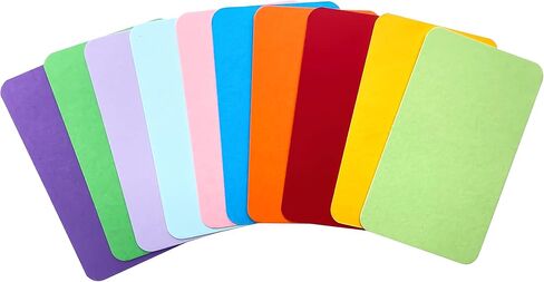 بطاقات عمل فارغة 10 ألوان متنوعة، بطاقة شكر هدية لصالح علامة ورقية، حرفية يدوية، ختم كتابة رسم، حزمة طلاء مكونة من 100 in Kuwait