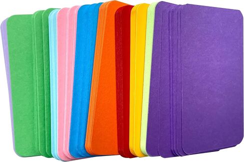 بطاقات عمل فارغة 10 ألوان متنوعة، بطاقة شكر هدية لصالح علامة ورقية، حرفية يدوية، ختم كتابة رسم، حزمة طلاء مكونة من 100 in Kuwait