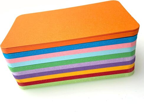 بطاقات عمل فارغة 10 ألوان متنوعة، بطاقة شكر هدية لصالح علامة ورقية، حرفية يدوية، ختم كتابة رسم، حزمة طلاء مكونة من 100 in Kuwait