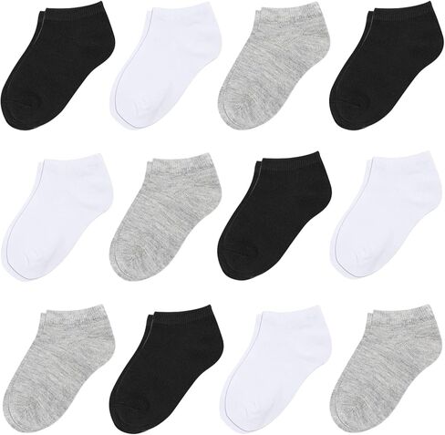 Kids Boys Socks Low Cut Athletic Ankle Socks for Little Big Kids Soft Half Cushion Crew Socks 12 Pair Sports Socks in Saudi Arabia