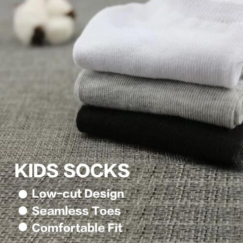 Kids Boys Socks Low Cut Athletic Ankle Socks for Little Big Kids Soft Half Cushion Crew Socks 12 Pair Sports Socks in Saudi Arabia
