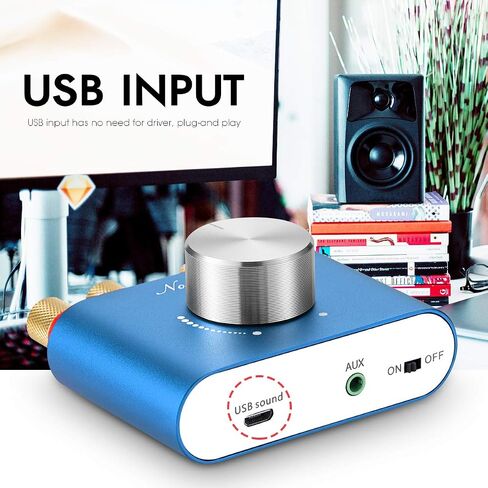 مضخم طاقة Nobsound Mini Bluetooth 5.0، مضخم صوت ستيريو هاي فاي رقمي 2.0 قناة 50 وات × 2 مع مدخل AUX/USB/بلوتوث، مستقبل صوت لاسلكي، بطاقة صوت للكمبيوتر الشخصي مع مصدر طاقة (أزرق) in Saudi Arabia