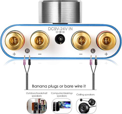 مضخم طاقة Nobsound Mini Bluetooth 5.0، مضخم صوت ستيريو هاي فاي رقمي 2.0 قناة 50 وات × 2 مع مدخل AUX/USB/بلوتوث، مستقبل صوت لاسلكي، بطاقة صوت للكمبيوتر الشخصي مع مصدر طاقة (أزرق) in Saudi Arabia