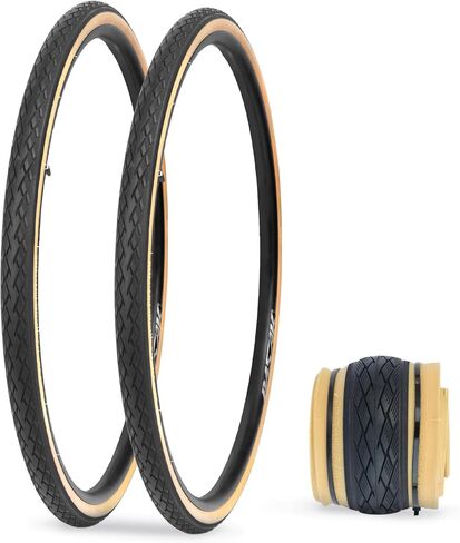 NO.199 - BALINGE 2 Pack Road Bike Tire 700 * 35C Bike Replacement Tire,Folding Replacement Tire for Bicycle, Wear-Resistant，2 Pack，Brown Wall in Saudi Arabia