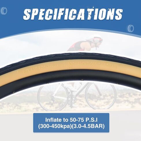 NO.199 - BALINGE 2 Pack Road Bike Tire 700 * 35C Bike Replacement Tire,Folding Replacement Tire for Bicycle, Wear-Resistant，2 Pack，Brown Wall in Saudi Arabia