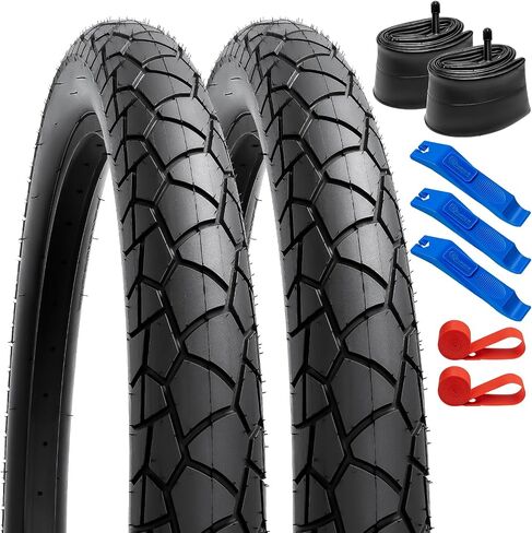 إطارات YUNSCM 26 بوصة للدراجة الإلكترونية 26x3.0/76-559 60TPI و26 بوصة صمام شريدر لأنابيب الدراجة مع شريطين حافة متوافق مع إطارات وأنابيب الدراجة الكهربائية 26 × 3.0 (YS-909) in Saudi Arabia