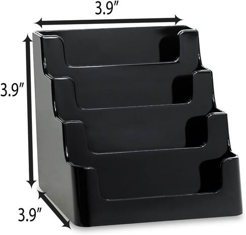 SOURCEONE.ORG Source One 4 Pocket Clear & Black Acrylic Business Card Holder in Kuwait