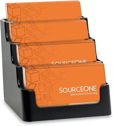 SOURCEONE.ORG Source One 4 Pocket Clear & Black Acrylic Business Card Holder in Kuwait