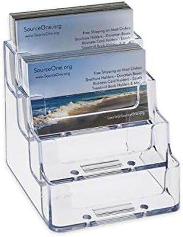 SOURCEONE.ORG Source One 4 Pocket Clear & Black Acrylic Business Card Holder in Kuwait