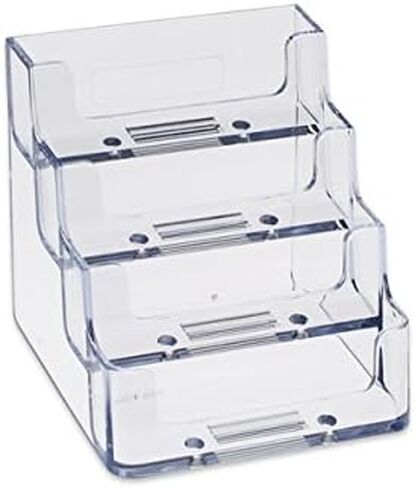 SOURCEONE.ORG Source One 4 Pocket Clear & Black Acrylic Business Card Holder in Kuwait