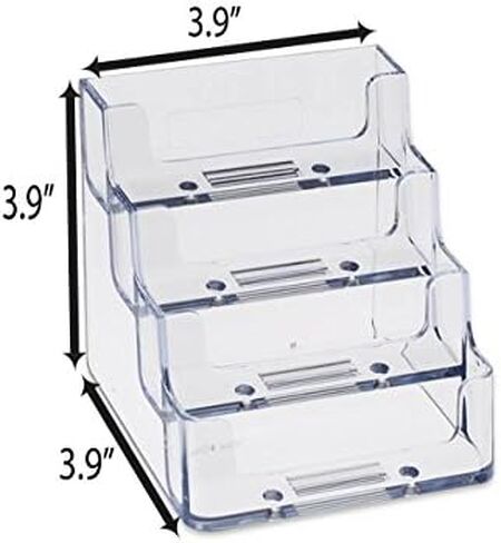 SOURCEONE.ORG Source One 4 Pocket Clear & Black Acrylic Business Card Holder in Kuwait