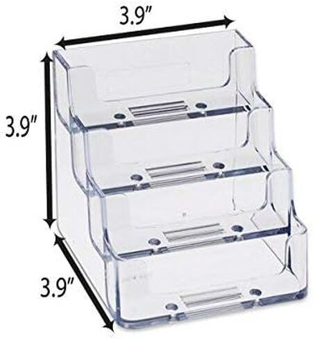 SOURCEONE.ORG Source One 4 Pocket Clear & Black Acrylic Business Card Holder in Kuwait