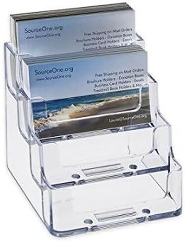 SOURCEONE.ORG Source One 4 Pocket Clear & Black Acrylic Business Card Holder in Kuwait