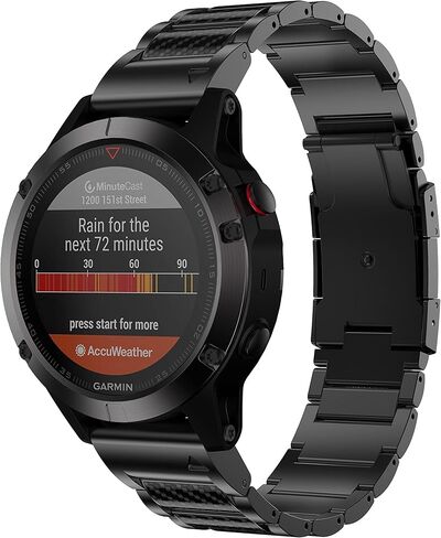 متوافق مع Fenix ​​6 Bands 22 مم من التيتانيوم سهل التركيب مع أشرطة بديلة مرصعة بألياف الكربون لـ Fenix ​​7/Fenix ​​6 Pro/Fenix ​​5/Fenix ​​5 Plus/Forerunner 935/945/Approach S60/S62، أسود in Kuwait