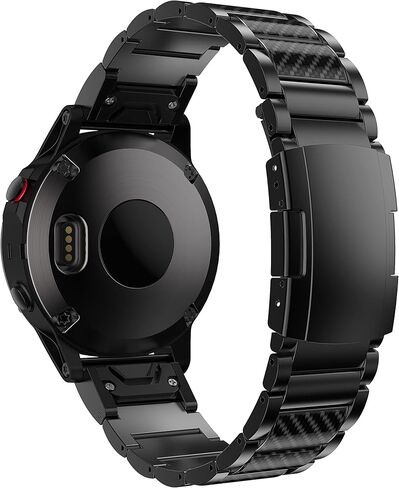 متوافق مع Fenix ​​6 Bands 22 مم من التيتانيوم سهل التركيب مع أشرطة بديلة مرصعة بألياف الكربون لـ Fenix ​​7/Fenix ​​6 Pro/Fenix ​​5/Fenix ​​5 Plus/Forerunner 935/945/Approach S60/S62، أسود in Kuwait