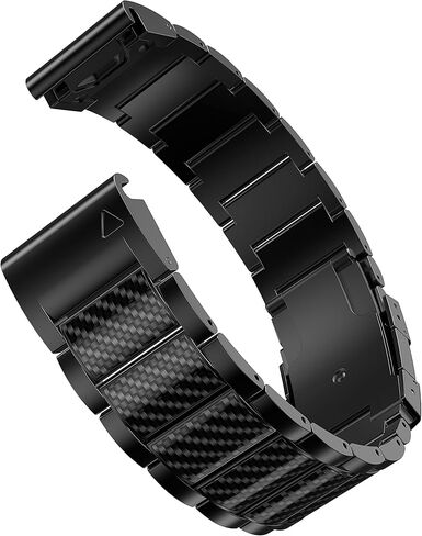 متوافق مع Fenix ​​6 Bands 22 مم من التيتانيوم سهل التركيب مع أشرطة بديلة مرصعة بألياف الكربون لـ Fenix ​​7/Fenix ​​6 Pro/Fenix ​​5/Fenix ​​5 Plus/Forerunner 935/945/Approach S60/S62، أسود in Kuwait