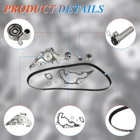 Timing Belt Kit - with Water Pump TKT021 TCKWP298,Fits for 1998-2007 Land Cruiser Sequoia Tundra 4Runner 4.7L V8 2UZFE, for 1998-2000 LS400 SC400 GS400 GX470 LX470 4.7L V8 1UZFE. in Saudi Arabia