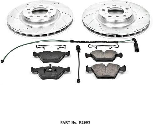 Power Stop K2903 Front Z23 Carbon Fiber Brake Pads with Drilled & Slotted Brake Rotors Kit in Saudi Arabia