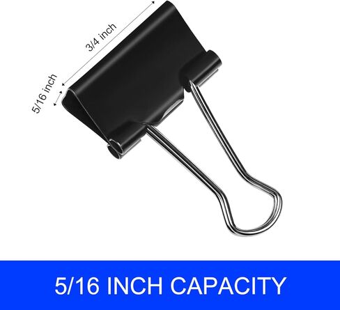 مشبك ورق JIKIOU Basics Binder - صغير، 115 حزمة باللون الأسود (19 ملم) in Kuwait