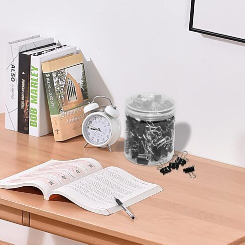 مشبك ورق JIKIOU Basics Binder - صغير، 115 حزمة باللون الأسود (19 ملم) in Kuwait