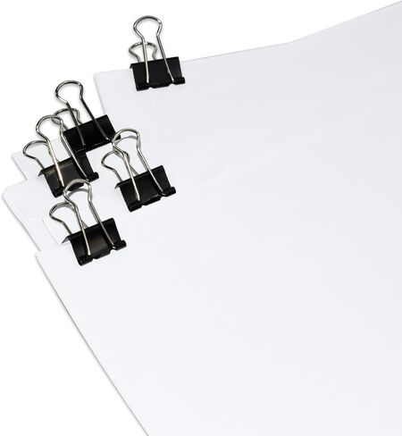 مشبك ورق JIKIOU Basics Binder - صغير، 115 حزمة باللون الأسود (19 ملم) in Kuwait