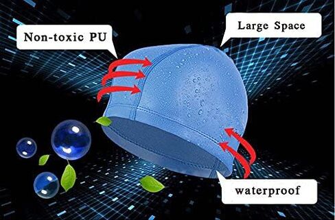 Swim Cap, Flexible Nylon Spandex Fabric Cotton PU Fiber Swimming Bathing Cap Hat for Men Women Kids Adults in Saudi Arabia
