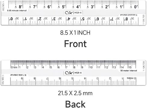 Clear Scale Ruler Maptool 1:100,000 Scale Map Reading Professional Protractor Accurate Learning for Poltting Utm, USNG, Mgrs Coordinates in Saudi Arabia