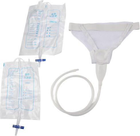 حقيبة جمع البول للرجال من Estink، قابلة لإعادة الاستخدام من السيليكون للرجال، أكياس قسطرة البول للرجال، حقيبة تصريف لجمع البول يمكن ارتداؤها للرجال المسنين والمرضى طريح الفراش in Kuwait