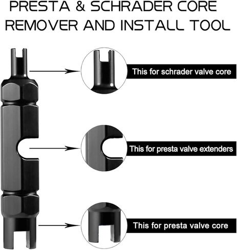 أداة إزالة الصمام الأساسية - أداة شد صمام الدراجة الأساسية 3 في 1 لكل من تطبيق إطار الدراجة صمام شريدر وبريستا - اختر اللون in Kuwait