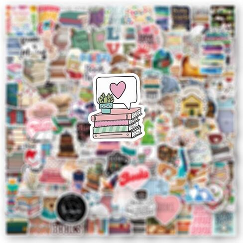 125 قطعة من ملصقات كتب القراءة مقاومة للماء I Love Reading ملصقات الفينيل ملصقات تحفيزية لزجاجة المياه، والكمبيوتر المحمول، ودفتر القصاصات، والأمتعة، والثلاجة، ولوح التزلج، والهاتف in Kuwait