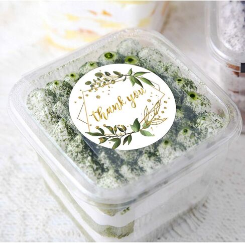 بكرة ملصقات شكرًا لك، أوراق خضراء بإطارات ذهبية ملصقات شكرًا لك، ملصقات ملصقات لاصقة مقاس 1.4 بوصة 6 تصميمات مختلفة، مثالية لأعياد الميلاد، هدايا الزفاف، الأعمال الصغيرة، 500 لكل عبوة. in Kuwait
