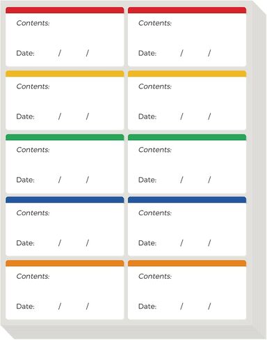 Mr-Label – 300Pcs 1.18"x2.36" Removable Freezer Labels-Waterproof and Tear-Resistant Meal Prep Food Storage Stickers for Expiration Tracking– Color Coding Pantry Labels (Colored top Border) in Saudi Arabia