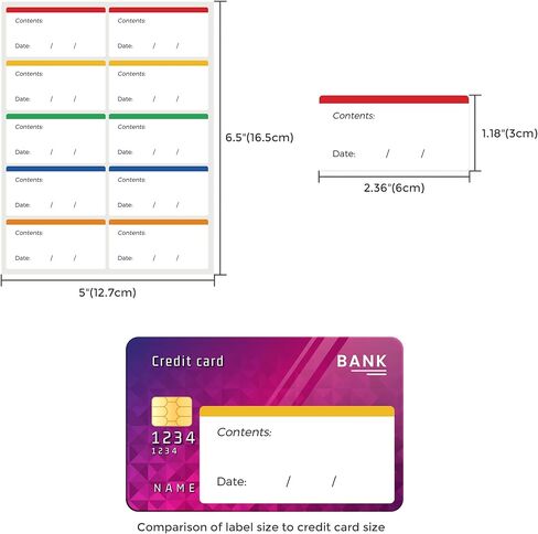 Mr-Label – 300Pcs 1.18"x2.36" Removable Freezer Labels-Waterproof and Tear-Resistant Meal Prep Food Storage Stickers for Expiration Tracking– Color Coding Pantry Labels (Colored top Border) in Saudi Arabia