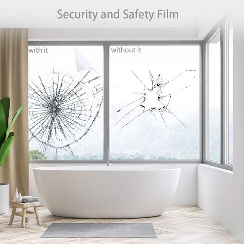 4mil Clear Security and Safety Window Film Shatterproof Glass Protective Vinyl Adhesive UV Blocking Explosion-Proof Tranparent Film, 17.7Inch x 78.7Inch in Saudi Arabia